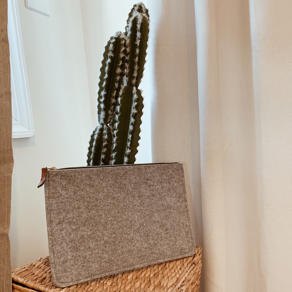 Grey Felt Clutch
